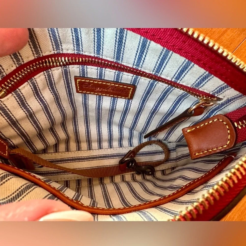 Dooney & Bourke Wayfarer Domed Crossbody Pink Nylon Leather Trim Small Bag - Picture 2 of 2